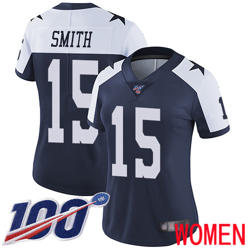 Women Dallas Cowboys Limited Navy Blue Devin Smith Alternate 15 100th Season Vapor Untouchable Throwback NFL Jersey